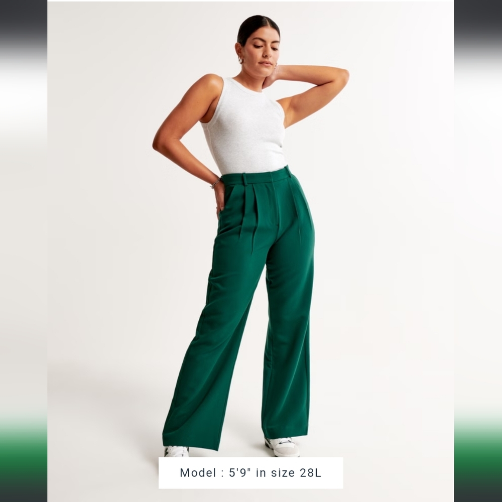 A&F Sloane tailored pant, ultra high rise, wide leg, size 14 Long